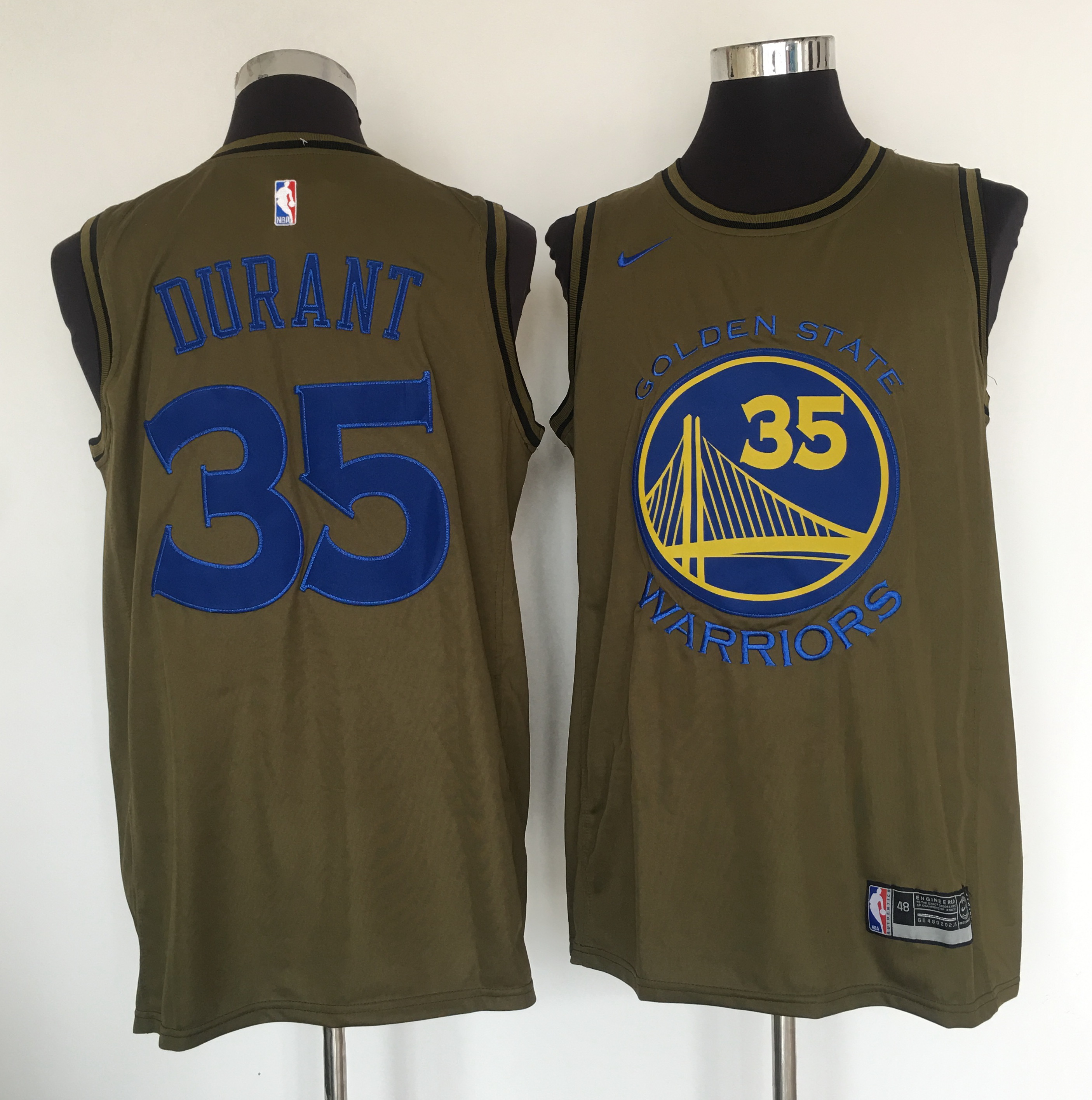 Warriors #35 Kevin Durant Olive Nike Swingman Jersey Warriors #35 Kevin Durant Olive Nike Swingman Jersey