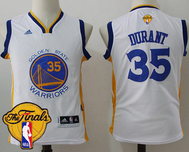Warriors #35 Kevin Durant White The Finals Patch Stitched Youth NBA Jersey Warriors #35 Kevin Durant White The Finals Patch Stitched Youth NBA Jersey