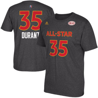 Warriors #35 Kevin Durant adidas 2017 All-Star Game Name & Number T-Shirt - Charcoal