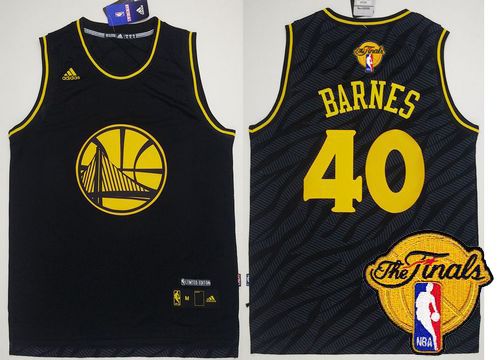 Warriors #40 Harrison Barnes Black Precious Metals Fashion The Finals Patch Stitched NBA Jersey Warriors #40 Harrison Barnes Black Precious Metals Fashion The Finals Patch Stitched NBA Jersey