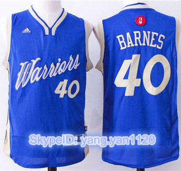 Warriors #40 Harrison Barnes Blue 2015-2016 Christmas Day Stitched NBA Jersey Warriors #40 Harrison Barnes Blue 2015-2016 Christmas Day Stitched NBA Jersey