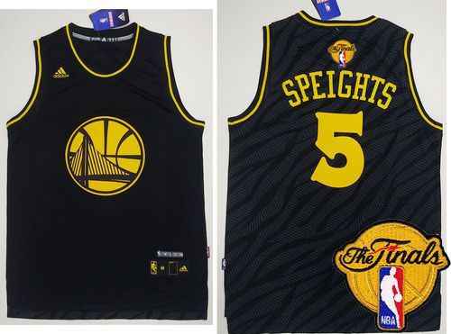 Warriors #5 Marreese Speights Black Precious Metals Fashion The Finals Patch Stitched NBA Jersey Warriors #5 Marreese Speights Black Precious Metals Fashion The Finals Patch Stitched NBA Jersey