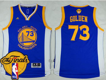 Warriors #73 Golden Blue 73 Wins The Finals Patch Stitched NBA Jersey