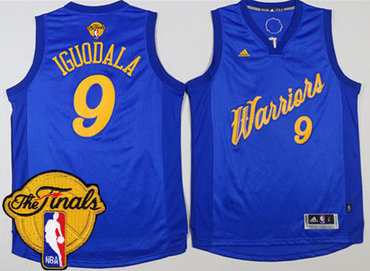 Warriors #9 Andre Iguodala Blue 2016-2017 Christmas Day The Finals Patch Stitched NBA Jersey