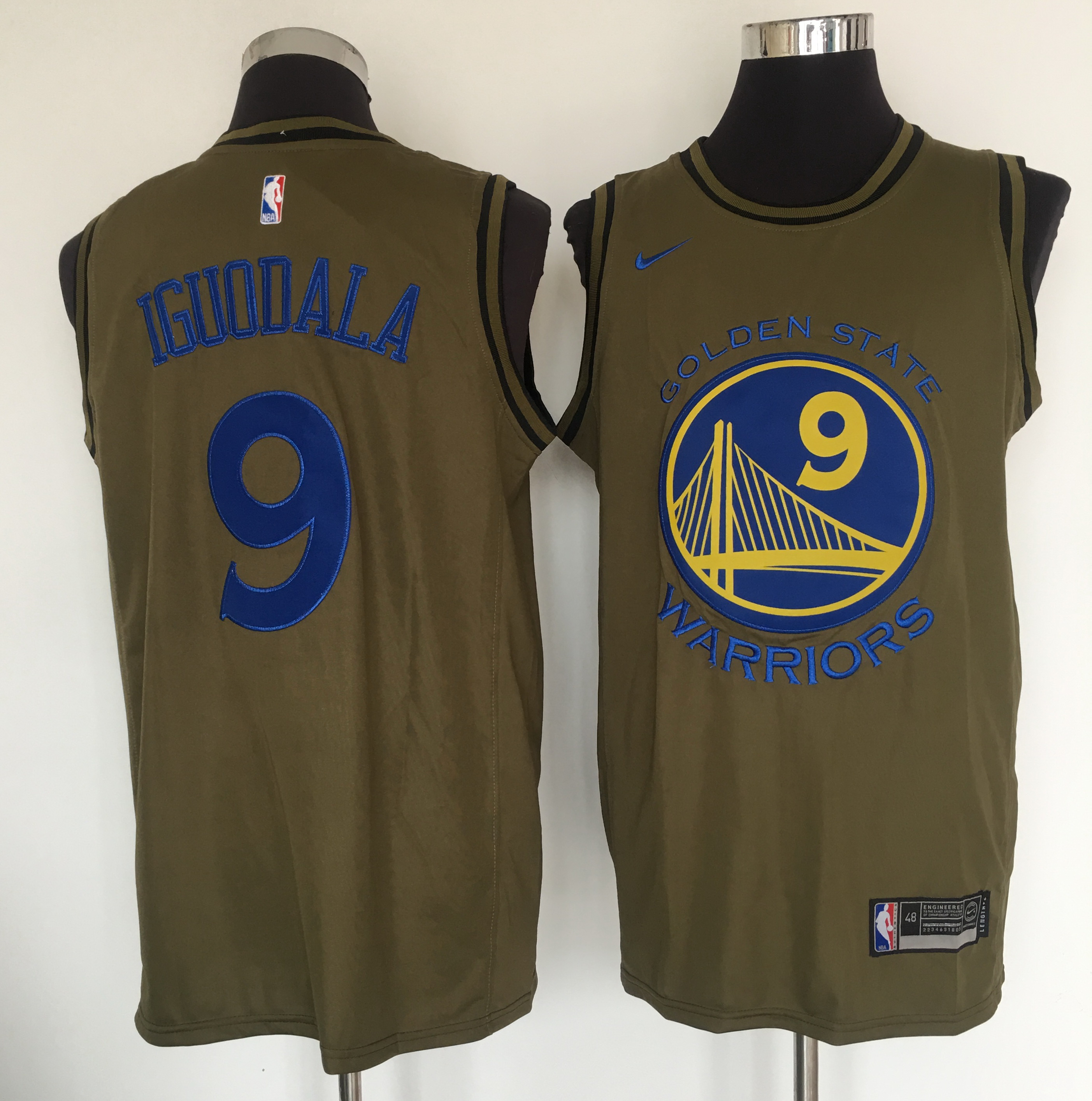 Warriors #9 Andre Iguodala Olive Nike Swingman Jersey Warriors #9 Andre Iguodala Olive Nike Swingman Jersey