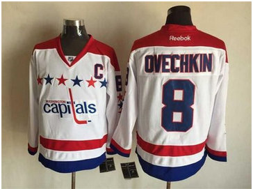 Washington Capitals #8 Alex Ovechkin White Alternate Stitched NHL Jersey Washington Capitals #8 Alex Ovechkin White Alternate Stitched NHL Jersey