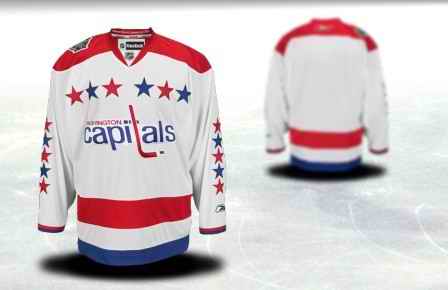 Washington Capitals Men Customized 2011 Winter Classic White Jersey