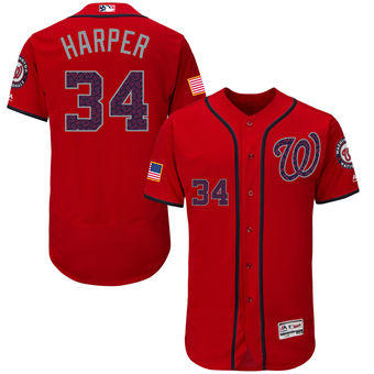 Washington Nationals Bryce Harper Majestic Fashion Stars & Stripes FlexBase Player Jersey - Scarlet Washington Nationals Bryce Harper Majestic Fashion Stars & Stripes FlexBase Player Jersey - Scarlet