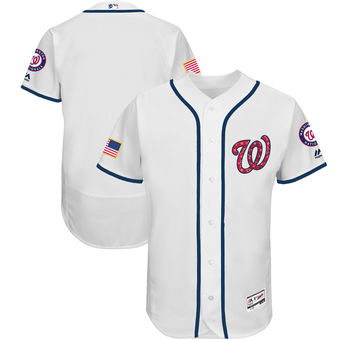 Washington Nationals Majestic 2017 Stars & Stripes Authentic Collection FlexBase Team Jersey - White