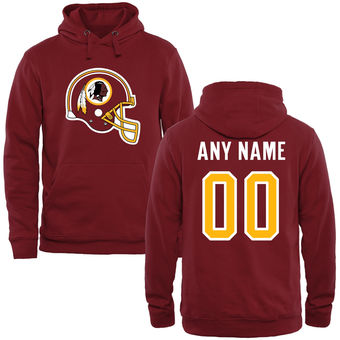 Washington Redskins Garnet Custom Name & Number Helmet Pullover Hoodie Washington Redskins Garnet Custom Name & Number Helmet Pullover Hoodie