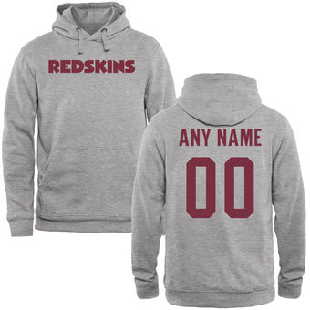 Washington Redskins Steel Custom Name & Number Wordmark Pullover Hoodie