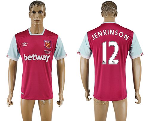 West Ham United #12 Jenkinson Home Soccer Club Jersey West Ham United #12 Jenkinson Home Soccer Club Jersey
