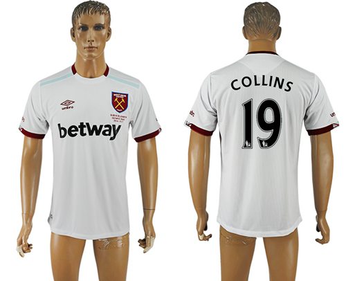 West Ham United #19 Collins Away Soccer Club Jersey