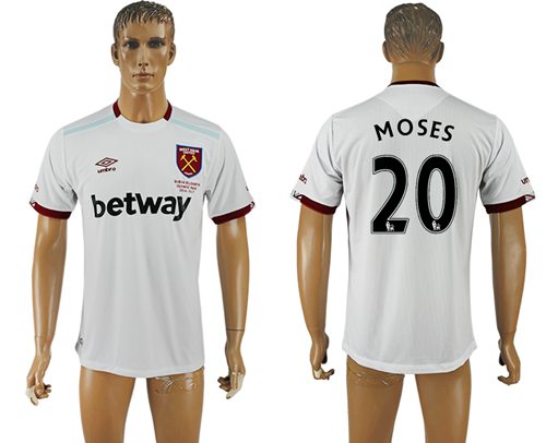West Ham United #20 Moses Away Soccer Club Jersey West Ham United #20 Moses Away Soccer Club Jersey