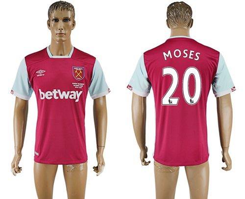 West Ham United #20 Moses Home Soccer Club Jersey West Ham United #20 Moses Home Soccer Club Jersey