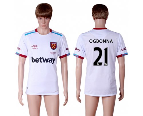 West Ham United #21 Ogbonna Away Soccer Club Jersey West Ham United #21 Ogbonna Away Soccer Club Jersey