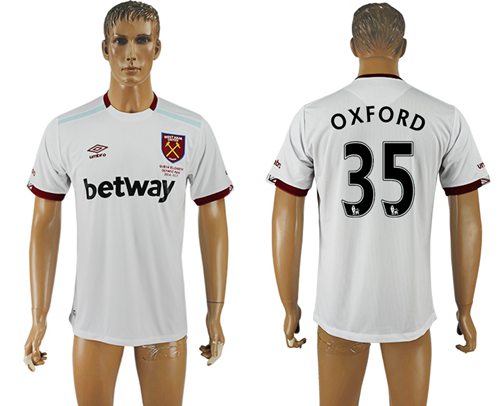 West Ham United #35 Oxford Away Soccer Club Jersey