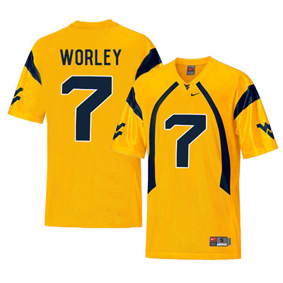 West Virginia Mountaineers 7 Daryl Worley Gold College Football Jersey West Virginia Mountaineers 7 Daryl Worley Gold College Football Jersey