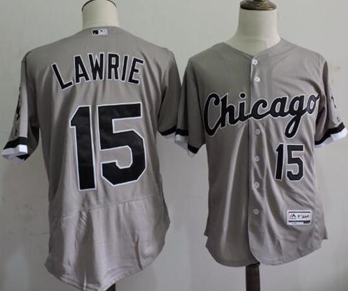 White Sox #15 Brett Lawrie Grey Flexbase Authentic Collection Stitched MLB Jersey White Sox #15 Brett Lawrie Grey Flexbase Authentic Collection Stitched MLB Jersey