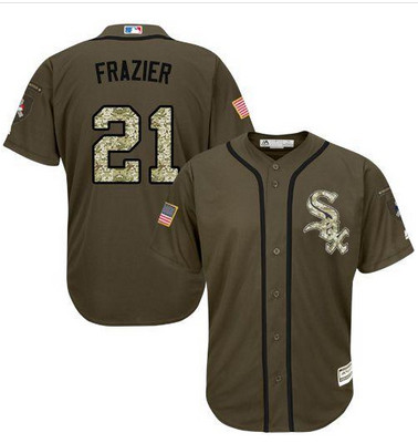 White Sox #21 Todd Frazier Green Salute to Service Stitched MLB Jersey