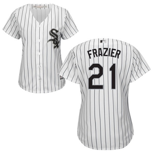 White Sox #21 Todd Frazier White(Black Strip) Home Women's Stitched MLB Jersey