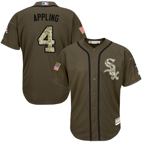 White Sox #4 Luke Appling Green Salute to Service Stitched MLB