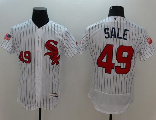 White Sox #49 Chris Sale White(Black Strip) Fashion Stars & Stripes Flexbase Authentic Stitched MLB Jersey White Sox #49 Chris Sale White(Black Strip) Fashion Stars & Stripes Flexbase Authentic Stitched MLB Jersey