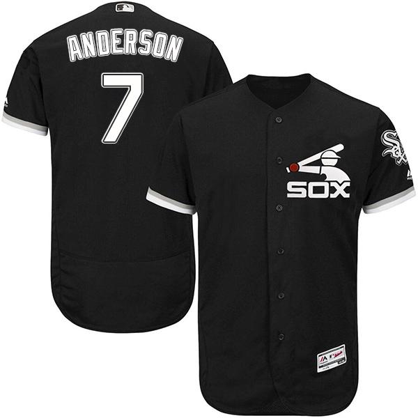 White Sox #7 Tim Anderson Black Flexbase Authentic Collection Stitched MLB Jersey White Sox #7 Tim Anderson Black Flexbase Authentic Collection Stitched MLB Jersey