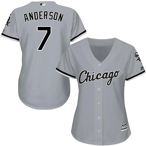 White Sox #7 Tim Anderson Grey Road Women's Stitched MLB Jersey White Sox #7 Tim Anderson Grey Road Women's Stitched MLB Jersey