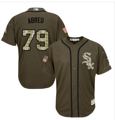 White Sox #79 Jose Abreu Green Salute to Service Stitched MLB Jersey