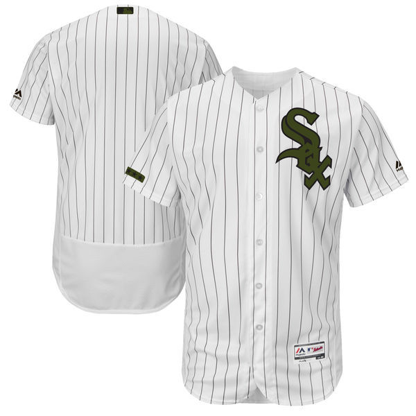 White Sox Blank White Men's 2017 Memorial Day Flexbase Player Jersey