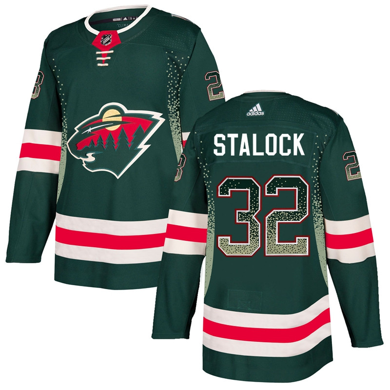 Wild 32 Alex Stalock Green Drift Fashion Adidas Jersey