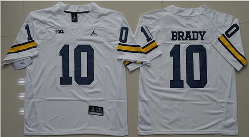 Wolverines #10 Tom Brady White Jordan Brand Stitched NCAA Jersey Wolverines #10 Tom Brady White Jordan Brand Stitched NCAA Jersey