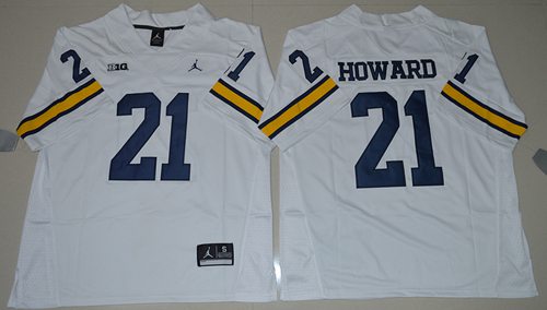 Wolverines #21 Desmond Howard White Jordan Brand Stitched NCAA Jersey Wolverines #21 Desmond Howard White Jordan Brand Stitched NCAA Jersey
