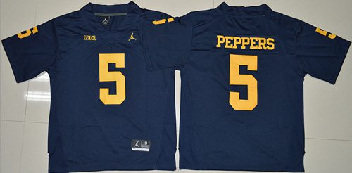 Wolverines #5 Jabrill Peppers Navy Blue Jordan Brand Stitched NCAA Jersey Wolverines #5 Jabrill Peppers Navy Blue Jordan Brand Stitched NCAA Jersey