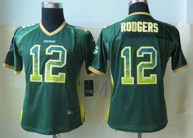 Women 2013 NEW NEW Green Bay Packers 12 Aaron Rodgers Drift Fashion Green Elite
