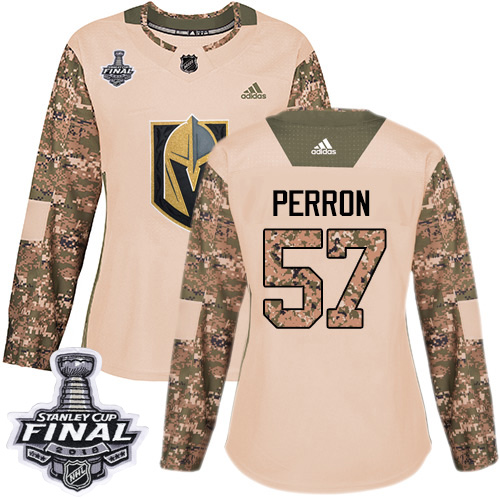 Women's Adidas Golden Knights #57 David Perron Camo Authentic 2017 Veterans Day 2018 Stanley Cup Final Women's Stitched NHL Jersey Women's Adidas Golden Knights #57 David Perron Camo Authentic 2017 Veterans Day 2018 Stanley Cup Final Women's Stitched NHL Jersey