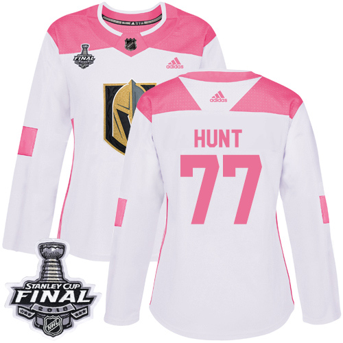 Women's Adidas Golden Knights #77 Brad Hunt White Pink Authentic Fashion 2018 Stanley Cup Final Women's Stitched NHL Jersey Women's Adidas Golden Knights #77 Brad Hunt White Pink Authentic Fashion 2018 Stanley Cup Final Women's Stitched NHL Jersey