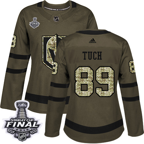 Women's Adidas Golden Knights #89 Alex Tuch Green Salute to Service 2018 Stanley Cup Final Women's Stitched NHL Jersey