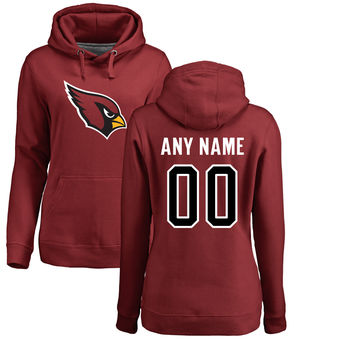Women's Arizona Cardinals Pro Line Maroon Any Name & Number Logo Personalized Pullover Hoodie