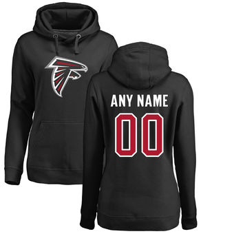 Women's Atlanta Falcons Pro Line Black Any Name & Number Logo Personalized Pullover Hoodie