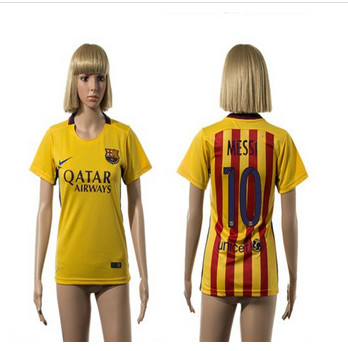 Women's Barcelona #10 Messi Away Soccer Club Jersey Women's Barcelona #10 Messi Away Soccer Club Jersey