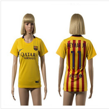 Women's Barcelona #11 Neymar Jr Away Soccer Club Jersey