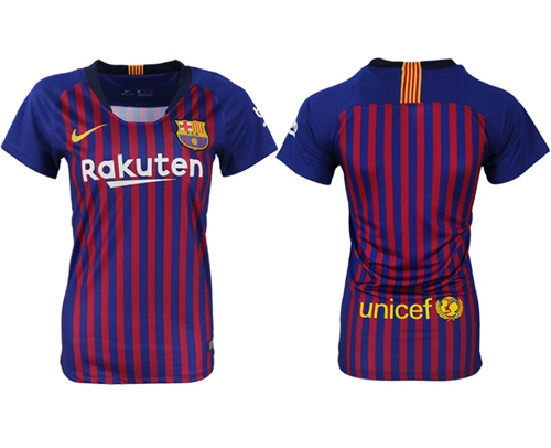 Women's Barcelona Blank Home Soccer Club Jersey Women's Barcelona Blank Home Soccer Club Jersey