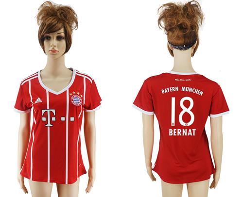 Women's Bayern Munchen #18 Bernat Home Soccer Club Jersey Women's Bayern Munchen #18 Bernat Home Soccer Club Jersey
