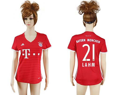 Women's Bayern Munchen #21 Lahm Home Soccer Club Jersey