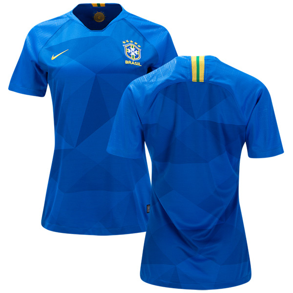 Women's Brazil Blank Away Soccer Country Jersey Women's Brazil Blank Away Soccer Country Jersey