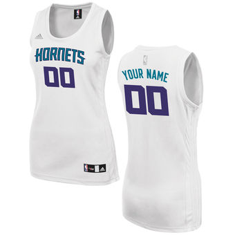 Women's Charlotte Hornets adidas White Custom Fashion Jersey Women's Charlotte Hornets adidas White Custom Fashion Jersey