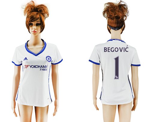 Women's Chelsea #1 Begovic Sec Away Soccer Club Jersey