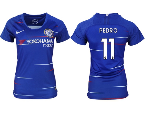 Women's Chelsea #11 Pedro Home Soccer Club Jersey Women's Chelsea #11 Pedro Home Soccer Club Jersey
